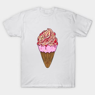 Tasty strawberry ice cream cone T-Shirt